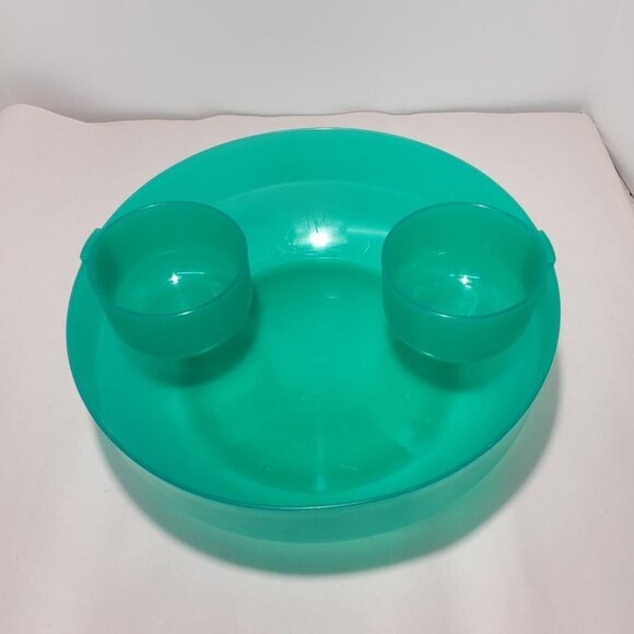 Grilla Gear Plastic Chip and Dip Bowl 3pc Green. - Picture 4 of 5